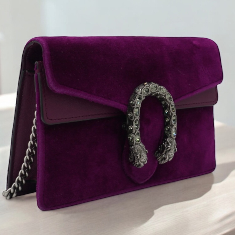 Gucci Velvet Super Mini Dionysus Shoulder Bag EUC! With Box, Dustbag, & Ribbon! - Picture 6 of 16